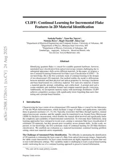 CLIFF: Continual Learning for Incremental Flake Features in 2D Material Identification