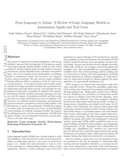 From Language to Action: A Review of Large Language Models as Autonomous Agents and Tool Users