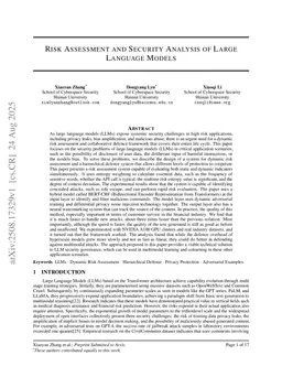 Risk Assessment and Security Analysis of Large Language Models