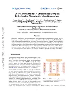 ShortListing Model: A Streamlined SimplexDiffusion for Discrete Variable Generation
