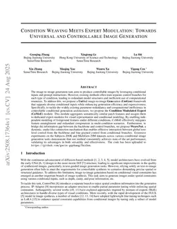 Condition Weaving Meets Expert Modulation: Towards Universal and Controllable Image Generation