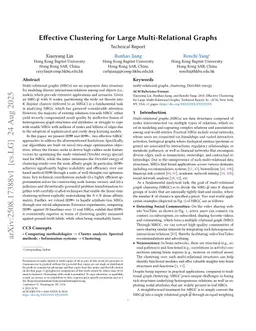 Effective Clustering for Large Multi-Relational Graphs