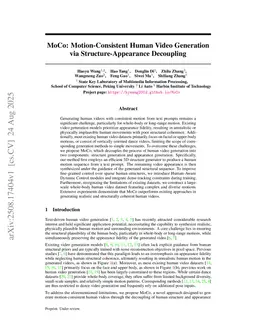 MoSA: Motion-Coherent Human Video Generation via Structure-Appearance Decoupling