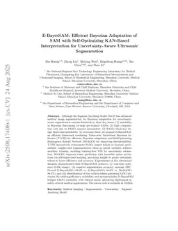 E-BayesSAM: Efficient Bayesian Adaptation of SAM with Self-Optimizing KAN-Based Interpretation for Uncertainty-Aware Ultrasonic Segmentation