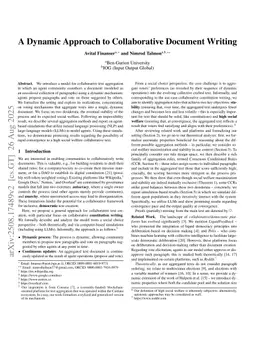 A Dynamic Approach to Collaborative Document Writing (Full Version)
