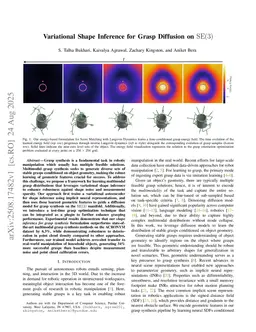 Variational Shape Inference for Grasp Diffusion on SE(3)
