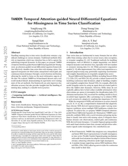 TANDEM: Temporal Attention-guided Neural Differential Equations for Missingness in Time Series Classification