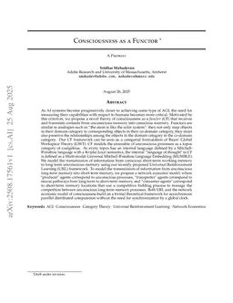 Consciousness as a Functor