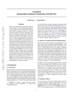 CausalSent: Interpretable Sentiment Classification with RieszNet