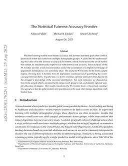 The Statistical Fairness-Accuracy Frontier