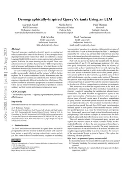 Demographically-Inspired Query Variants Using an LLM