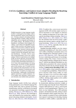 CoCoA: Confidence and Context-Aware Adaptive Decoding for Resolving Knowledge Conflicts in Large Language Models