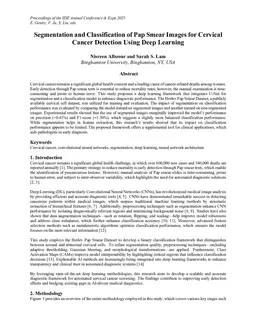 Segmentation and Classification of Pap Smear Images for Cervical Cancer Detection Using Deep Learning