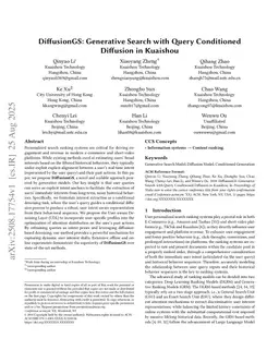 DiffusionGS: Generative Search with Query Conditioned Diffusion in Kuaishou