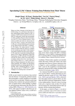 Speculating LLMs' Chinese Training Data Pollution from Their Tokens