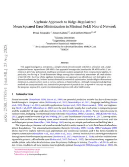 Algebraic Approach to Ridge-Regularized Mean Squared Error Minimization in Minimal ReLU Neural Network