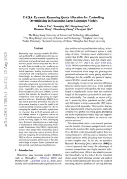 DRQA: Dynamic Reasoning Quota Allocation for Controlling Overthinking in Reasoning Large Language Models