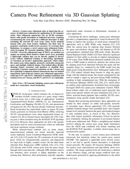 Camera Pose Refinement via 3D Gaussian Splatting