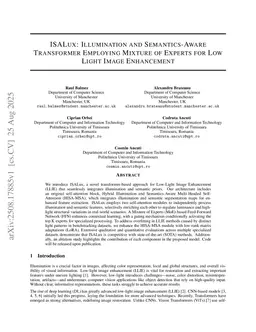 ISALux: Illumination and Segmentation Aware Transformer Employing Mixture of Experts for Low Light Image Enhancement