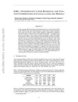 ILRe: Intermediate Layer Retrieval for Context Compression in Causal Language Models