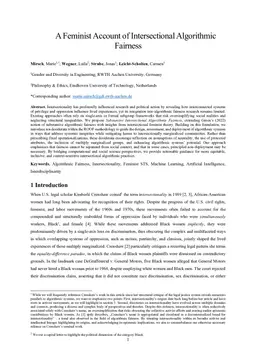 A Feminist Account of Intersectional Algorithmic Fairness