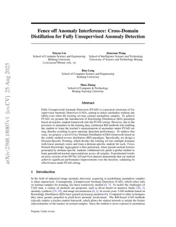 Fence off Anomaly Interference: Cross-Domain Distillation for Fully Unsupervised Anomaly Detection
