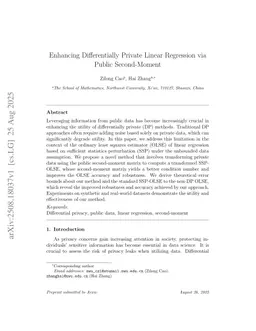 Enhancing Differentially Private Linear Regression via Public Second-Moment