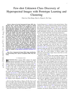 Few-shot Unknown Class Discovery of Hyperspectral Images with Prototype Learning and Clustering