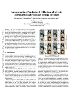 Incorporating Pre-trained Diffusion Models in Solving the Schrödinger Bridge Problem