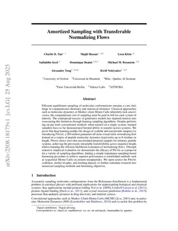 Amortized Sampling with Transferable Normalizing Flows