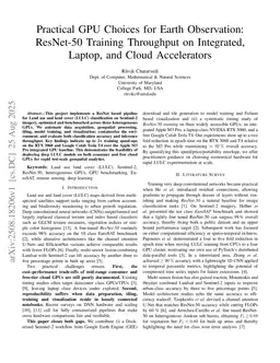 Practical GPU Choices for Earth Observation: ResNet-50 Training Throughput on Integrated, Laptop, and Cloud Accelerators