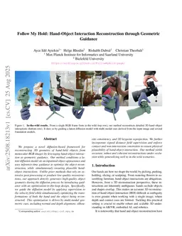 Follow My Hold: Hand-Object Interaction Reconstruction through Geometric Guidance