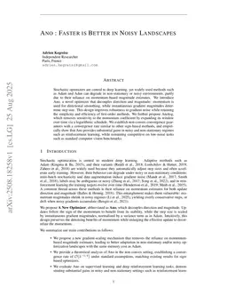 ANO : Faster is Better in Noisy Landscape