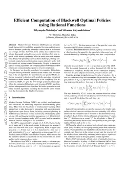Efficient Computation of Blackwell Optimal Policies using Rational Functions
