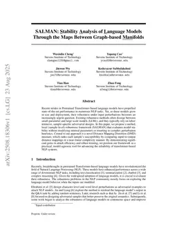 SALMAN: Stability Analysis of Language Models Through the Maps Between Graph-based Manifolds