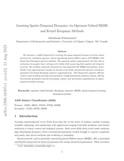 Learning Spatio-Temporal Dynamics via Operator-Valued RKHS and Kernel Koopman Methods