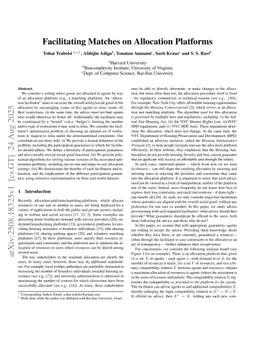 Facilitating Matches on Allocation Platforms