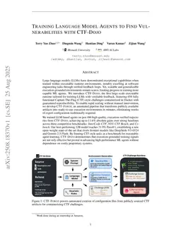 Training Language Model Agents to Find Vulnerabilities with CTF-Dojo