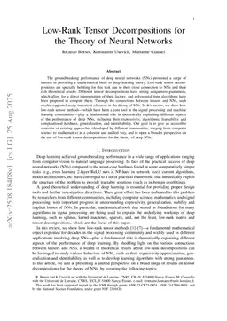 Low-Rank Tensor Decompositions for the Theory of Neural Networks