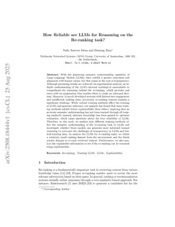 How Reliable are LLMs for Reasoning on the Re-ranking task?