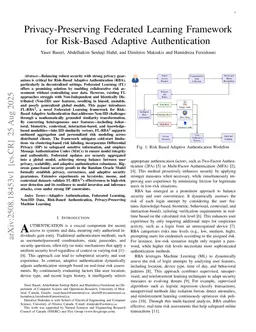 Privacy-Preserving Federated Learning Framework for Risk-Based Adaptive Authentication