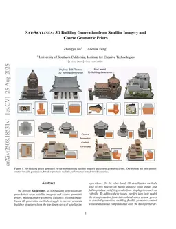 SAT-SKYLINES: 3D Building Generation from Satellite Imagery and Coarse Geometric Priors
