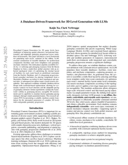 A Database-Driven Framework for 3D Level Generation with LLMs
