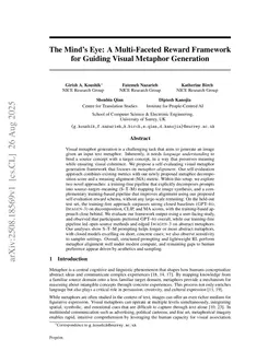 The Mind's Eye: A Multi-Faceted Reward Framework for Guiding Visual Metaphor Generation