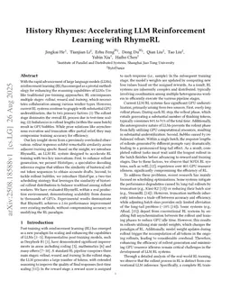 History Rhymes: Accelerating LLM Reinforcement Learning with RhymeRL