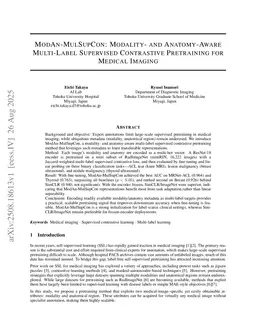ModAn-MulSupCon: Modality-and Anatomy-Aware Multi-Label Supervised Contrastive Pretraining for Medical Imaging