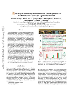 OwlCap: Harmonizing Motion-Detail for Video Captioning via HMD-270K and Caption Set Equivalence Reward