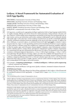 LaQual: A Novel Framework for Automated Evaluation of LLM App Quality