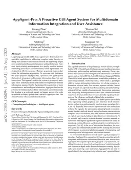 AppAgent-Pro: A Proactive GUI Agent System for Multidomain Information Integration and User Assistance