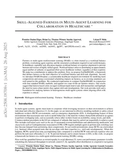 Skill-Aligned Fairness in Multi-Agent Learning for Collaboration in Healthcare